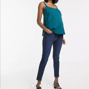 Eco Scoop Neck Maternity Cami in Teal